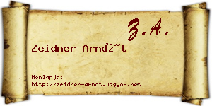 Zeidner Arnót névjegykártya